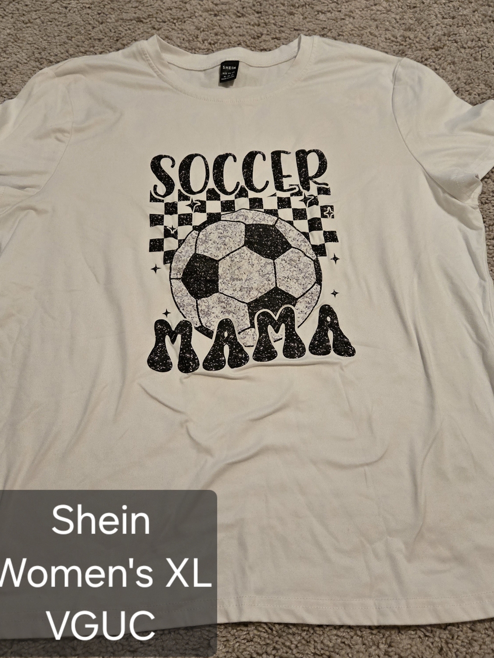 SHEIN White Soccer Mama Graphic Tee